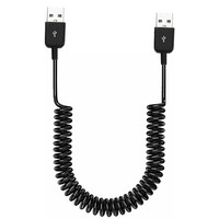 Câble USB 2.0 rétractable spiralé mâle-mâle, câble d'extension de données USB, gaine en PVC, double blindage pour appareils USB informatiques
