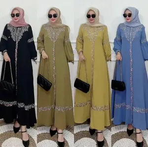 Thời Trang Mới Dubai 2024 Hồi Giáo Của Phụ Nữ 3 Mảnh Mở Abaya Đính Cườm Bọc Abaya Đặt Bán Buôn Của Phụ Nữ Abaya Bọc Ăn Mặc