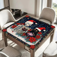 Tapis de Mahjong en caoutchouc sur mesure à thème de Noël 80x80cm, tapis de table carré insonorisant pour accessoires de Mahjong américain