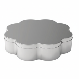 Caja de lata con forma de Margarita 2,5 LT Caja de metal con forma de margarita para chocolate con delicias turcas 255x255mm x H60 mm 2,50 LT Tapa deslizante - Product Image 2