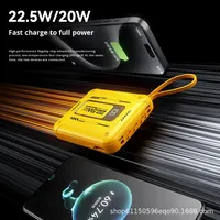 Batterie externe compacte portable de grande capacité 10000 mAh au design mécanique, charge rapide 22,5 W, Type-C, pour l'extérieur, micro intégré