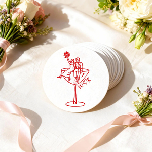 Свадебные сувениры: бумажные подставки под кружки, персонализированные свадебные подставки, индивидуальные подставки, персонализированный свадебный подарок, подарок на девичник - Product Image 5