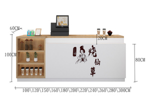 Mostrador <span class=keywords><strong>de</strong></span> Recepción <span class=keywords><strong>para</strong></span> Cafetería, Tienda <span class=keywords><strong>de</strong></span> Mascotas o Pastelería, con Frente Blanco y Vitrina <span class=keywords><strong>de</strong></span> Vidrio - Product Image 4
