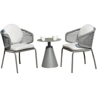 Table et chaises décontractées pour balcon, cour, jardin, en rotin, pour restaurant, hôtel, petite table et chaises