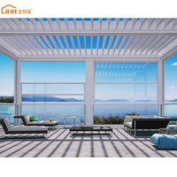 Pergola bioclimatique électrique avec revêtement en poudre imperméable pour piscine, balcon, jardin, pavillon, éclairage LED extérieur, personnalisable