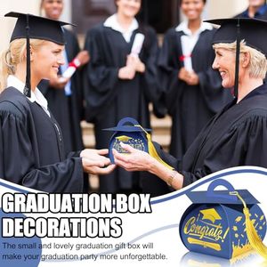 Boîte à bonbons personnalisée pour fête de remise de diplôme, en forme de casquette, pour <span class=keywords><strong>la</strong></span> saison des diplômes, boîte cadeau de chocolats avec pompon - Product Image 2
