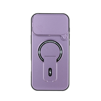 Coque de téléphone portable professionnelle unie en TPU+PC, toucher agréable, antichoc, avec support intégré et cache-caméra coulissant