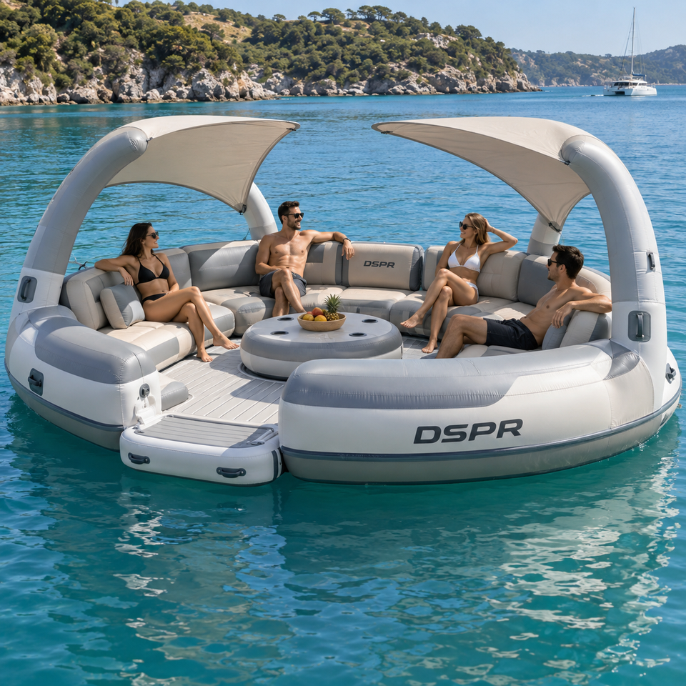 Floating Bar Raft Resort Inflatable Floating Water Bar Leisure Island Platform with ...