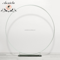 Support de toile de fond rond ANNIELU de 7 pieds en alliage d'aluminium avec base noire pour photomaton, mariage, décoration de fête à ballons