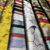 Grosir murah 95% poliester bunga es kain flanel merek tekstil rumah Sofa merek polos gaya inventaris kain
