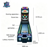 Machine de jeu d'arcade à monnayeur pour lancer de boules de bowling avec rédemption de tickets pour parc d'attractions