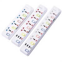 Multiprise internationale avec prises US/EU/UK, prises à grande interstice, rallonge multi-standards 10A, 6 prises, câble de 1,8 m, OEM