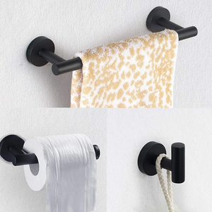 Ensemble d'accessoires de salle de bain en acier inoxydable, crochets muraux pour serviettes, kit d'accessoires de salle de bain à fixer au mur - Product Image 4