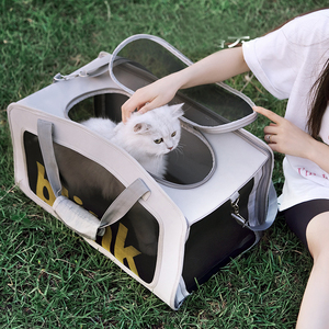 Borsa a tracolla per cani da asporto portatile da esterno trasportino per animali domestici traspirante pieghevole di grande capacità - Product Image 5