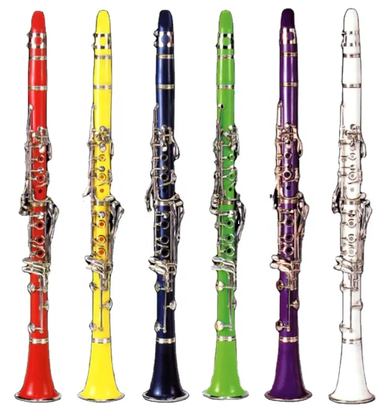 Popular grade ABS body Nickel plated Colourful Tone Bb Clarinet