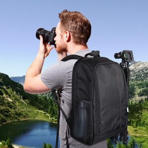 Business Casual <strong>Laptop</strong> Travel <strong>Backpack</strong> <strong>Professional</strong> Waterproof Wearable Outdoor Portable Orange Camera Bag Zipper Closure Unisex - Product Image 4