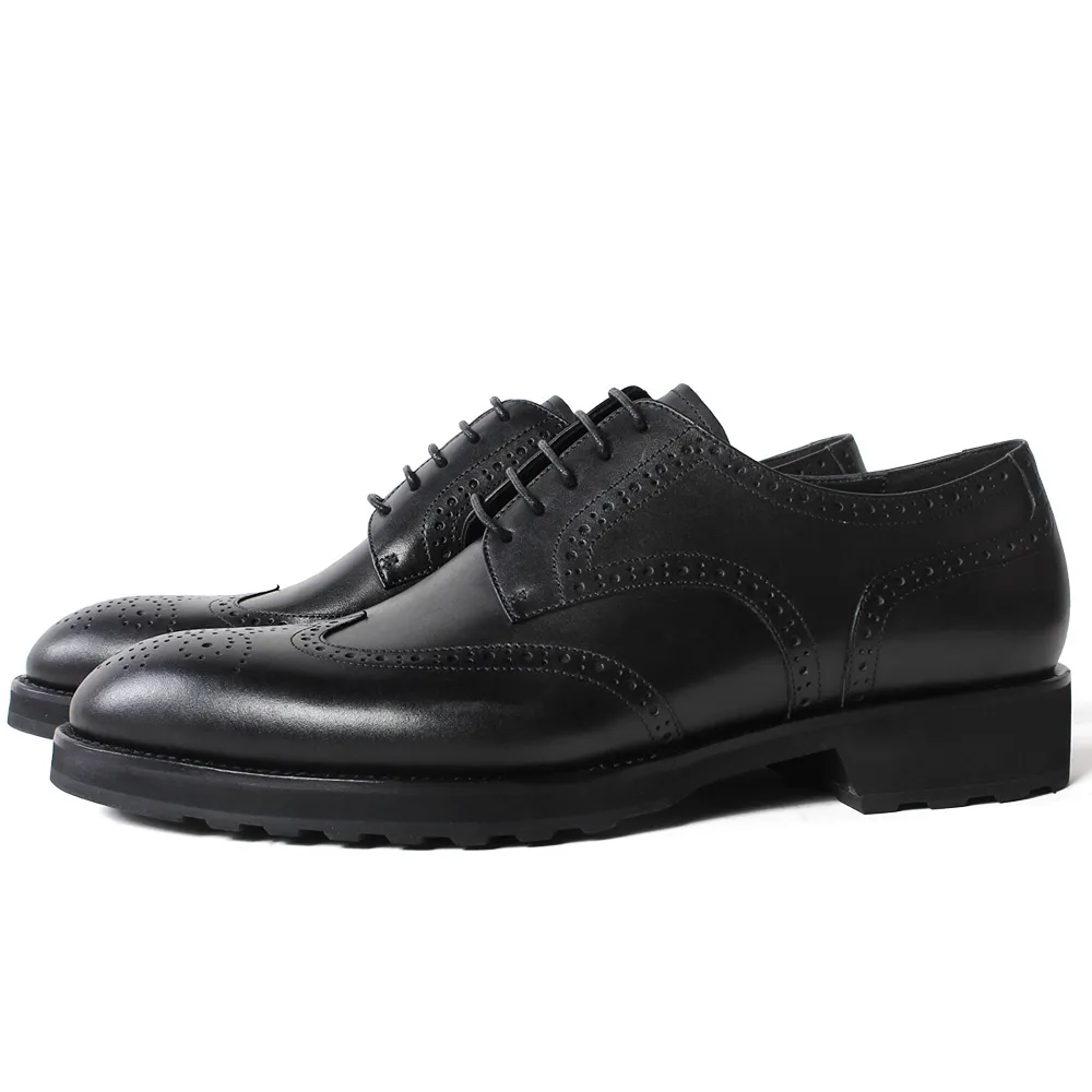 GFMA bloque de flores clásico hecho a mano zapatos de fiesta de boda de lujo negocios negro marca hombre vestido de cuero genuino hombres Derby zapatos