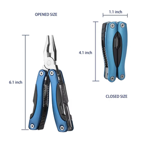 Alicates Multiherramienta Plegables 14 en 1 de Acero Inoxidable con Mango de Aluminio y Mordaza Dentada, OEM, Métricos, para Bricolaje, Camping, Portátiles, de Bolsillo, para Uso en Exteriores - Product Image 3