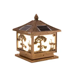 Yard Palo Pietra Apparecchi di 2W 3W 4.8W Retro Pilastro Solare Luce LED Cancello Principale Illuminazione Esterna Giardino luci solari