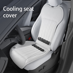 Anjuny 12V Premium moderno verano impermeable cuero ventilado <span class=keywords><strong>asiento</strong></span> cojín refrigeración <span class=keywords><strong>asiento</strong></span> cubierta para Tesla - Product Image 2