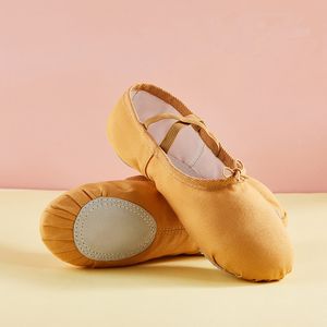 Kadınlar için günlük eğitim bale ayakkabıları tuval bale dans ayakkabıları balo salonu dans düz ayarlanabilir askıları yumuşak Soled spor ayakkabıları - Product Image 2