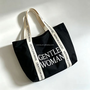 Sac fourre-tout en toile de coton imprimé avec sangle personnalisée, sac de shopping publicitaire tendance, sac fourre-tout promotionnel - Product Image 5
