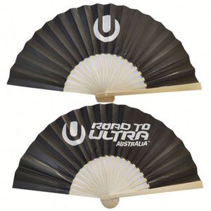 2Sides Custom Printing Fabric Foldable Hand Held Fan Bamboo Fan - Product Image 3