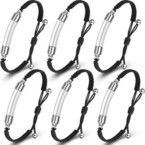 Bracelet urne funéraire en verre pour cendres d'animaux, bijou avec perles transparentes, <span class=keywords><strong>cordon</strong></span> extensible réglable, remplissable, à vis, pour chat et chien - Product Image 1