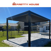 Pergola bioclimatique étanche 100% Toit à persiennes motorisées d'extérieur moderne Gazebo en aluminium Pergolas à persiennes d'extérieur