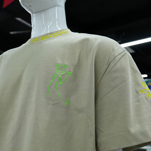 Camiseta Personalizada Extra Grande Unisex de Algodón 100% con Bordado 3D en Chenilla, Cuello Redondo, Manga Corta, Suave y Transpirable para Hombre - Product Image 1