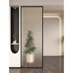 Dekorasi rumah pintu partisi kaca tempered shower pemisah pintu hotel kamar tidur partisi pintu dengan double tempered