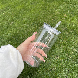 Verre à bière en acrylique transparent 20 oz, gobelet à boire en plastique, mug à bière avec couvercle en PP et paille pour enveloppes UV DTF - Product Image 3