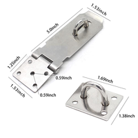 Loquet de porte à fermoir, 3-5 pouces, en acier inoxydable, avec cadenas de sécurité