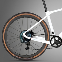 Vélo de route/gravel 700C en fibre de carbone avec freins à disque X, axe traversant, 13 vitesses et câblage interne