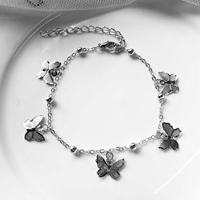 Bracelet Papillon Creux Minimaliste et Élégant en Alliage Tendance, Chaîne et Maillons, Accessoire de Mode pour Femme, Cadeau de Plage, Fabriqué en Chine