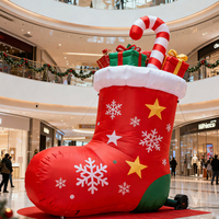 Chaussette de Noël géante gonflable personnalisée, boîte cadeau en forme de canne à sucre, décoration de Noël extérieure, utilisation promotionnelle, résistante à l'eau, durable