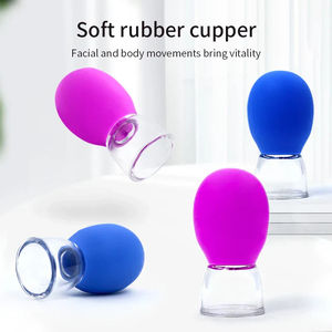A0527 Class I Silicone Cupping Massage Cup <b>Face</b> Neck Eye Massager Vacuum Body Facial Care Steaming Pore Cleaner Tool - Product Image 3