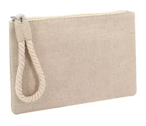 Custom Logo Toiletry Pouch Organic Zipper Cosmetic Bag with Zipper <b>Rope</b> - Product Image 2