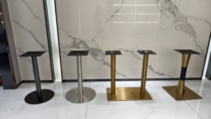 Sang Trọng Nhiệm Vụ Nặng Nề Chân Đồ Nội Thất Nhà Hàng Văn Phòng Kim Loại Hiện Đại Dấu Thép Không Gỉ Ăn Uống Bàn Cà Phê <span class=keywords><strong>Chrome</strong></span> Cơ Sở - Product Image 4