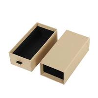 Boîte à tiroir en papier kraft noire avec coulisseau, étui à lunettes, rouge à lèvres orange, boîte cadeau pour lunettes de soleil, vente en gros