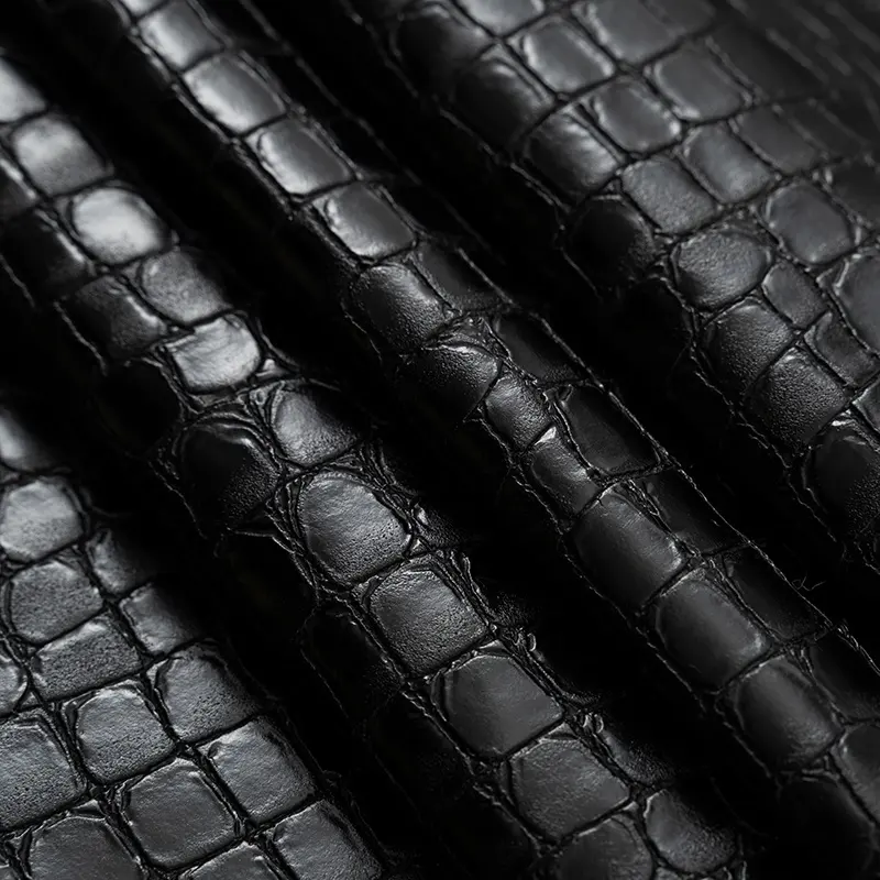 Дизайнерская искусственная кожа с тиснением под крокодиловую кожу с изображением животных для одежды