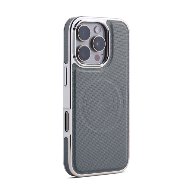 Luxury Magnetic PU Leather Case Compatible for iPhone 17 16 Pro Max Electroplated Frame Fleece Lining Shell