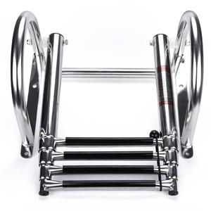 Stainless Steel Folding Marine Boarding for Yacht Swim <b>Platform</b> Telescoping Boat Ladder With Anti Slip <b>Steps</b> - Product Image 1