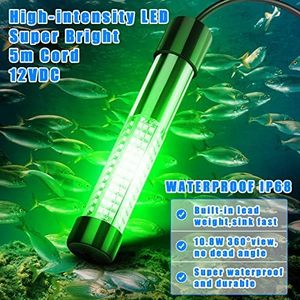 12V 13 Wát màu xanh lá cây <span class=keywords><strong>LED</strong></span> đêm câu cá lure mồi đèn chìm dưới nước biển Băng câu cá thu hút ánh sáng IP68 đánh giá làm bằng nhựa - Product Image 1