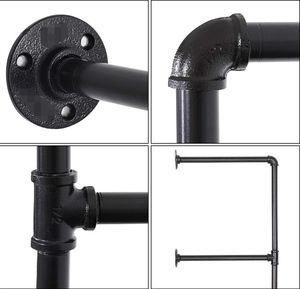 Estante de tubería de hierro de montaje en pared industrial, estantería abierta de bricolaje, estantes montados en la pared de almacenamiento Retro - Product Image 6