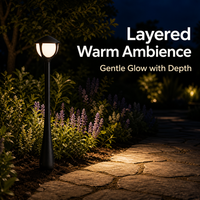 Lanterne LED de style chinois pour jardin, 110lm/W, lumière blanche chaude 3000K, 360° °   Éclairage panoramique pour pelouse, patio et marches