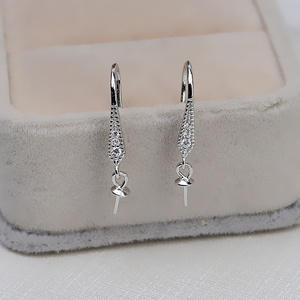 Pendientes de Perlas de Plata de Ley S925 de Estilo Japonés y Coreano, Diseño de Lazo Inspirado en Song Hye Kyo, Bandeja Vacía para Joyería DIY, Accesorios para Mujer - Product Image 4