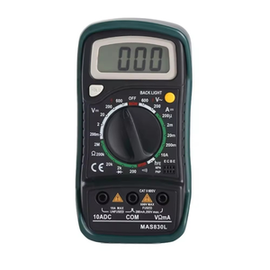 MAS830L Siyah Dijital Multimetre, Arka Aydınlatmalı, Veri Sabitleme Özellikli, Profesyonel Kullanım İçin Ağır Hizmet Tipi Koruyucu Kılıf - Product Image 1