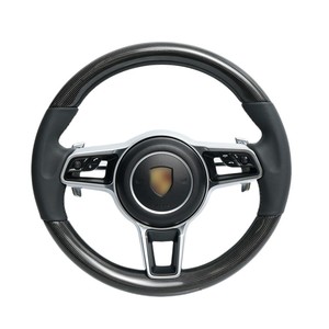 Volant Porsche en fibre de carbone, design sport à fond plat, avec rehaussement de la poignée, pièce de rechange pour la plupart des modèles - Product Image 5