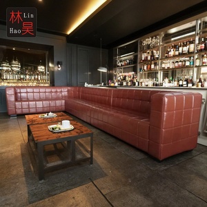 Canapé KTV de style européen Meubles de bar en forme de U personnalisés avec table basse lumineuse pour la maison Coin Beer Shop Night Club - Product Image 1